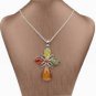 QC31 Dalimara Energized Cross Magnetic Pendant 2-Tone with Energy chips