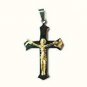 QC32 Dalimara Energized Cross Magnetic Pendant 2-Tone with Energy chips