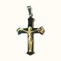 QC32 Dalimara Energized Cross Magnetic Pendant 2-Tone with Energy chips