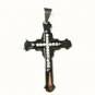 QC33 Dalimara Energized Cross Magnetic Pendant 2-Tone with Crystals Energy chips