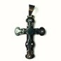QC36 Dalimara Energized Cross Pendant 2-Tone 3-Layer with Crystals Energy chips