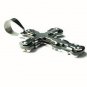 QC36 Dalimara Energized Cross Pendant 2-Tone 3-Layer with Crystals Energy chips
