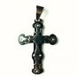 QC36 Dalimara Energized Cross Pendant 2-Tone 3-Layer with Crystals Energy chips