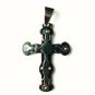 QC36 Dalimara Energized Cross Pendant 2-Tone 3-Layer with Crystals Energy chips