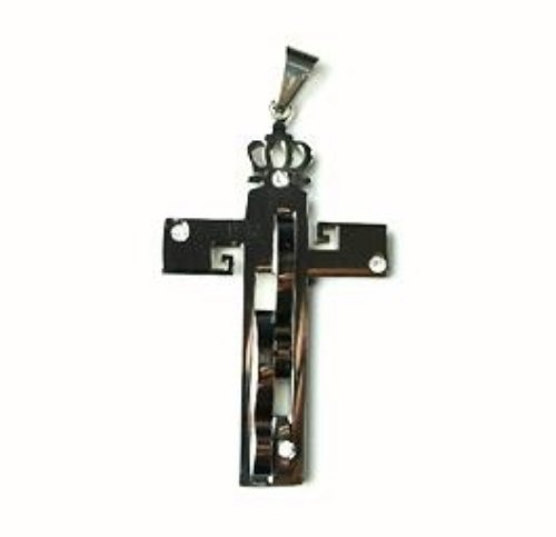 QC35 Dalimara Cross Pendant Crown-on-Top with Energy and Crystals