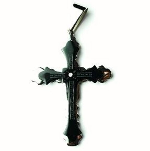 QC39 Dalimara Energized Cross Pendant 2-Tone French Print with Energy chips