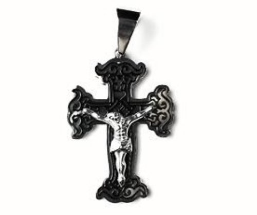 QC40 Dalimara Energized Cross Pendant Gothic Print with Energy chips