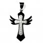 QC41 Dalimara Energized Cross Pendant with Wings Crystals Energy chips