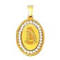 QR4 Blessed Virgin Mary Oval Energy Pendant with Cz Crystals