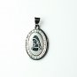 QR4 Blessed Virgin Mary Oval Energy Pendant with Cz Crystals