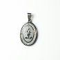 QR5 Blessed Virgin Mary Oval Energy Pendant with Cz Crystals