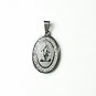 QR5 Blessed Virgin Mary Oval Energy Pendant with Cz Crystals
