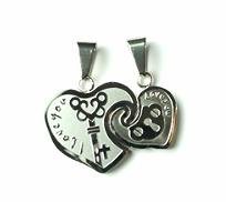 QL1 Couple's Pendant Lock & Key Inside Heart Shape I LOVE YOU
