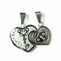 QL1 Couple's Pendant Lock & Key Inside Heart Shape I LOVE YOU