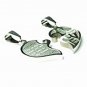QL2 Couple's Pendant Love Inside Heart with 2 Cz Crystals