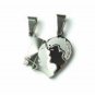 QL3 Couple's Pendant Two Faces Kissing Heart with Crystal
