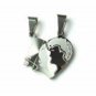 QL3 Couple's Pendant Two Faces Kissing Heart with Crystal