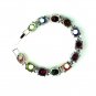QB56 Long Life Prosperity Multi-colored Jade Quantum Bracelet Oval
