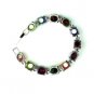 QB56 Long Life Prosperity Multi-colored Jade Quantum Bracelet Oval