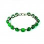 QB54 Goodluck Strength Green Jade Quantum Bracelet Round