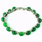 QB54 Goodluck Strength Green Jade Quantum Bracelet Round