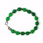 QB54 Goodluck Strength Green Jade Quantum Bracelet Round