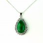 QP48 Strength Loyalty Water Drop Green Jade Quantum Pendant