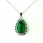 QP48 Strength Loyalty Water Drop Green Jade Quantum Pendant