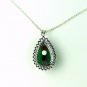 QP48 Strength Loyalty Water Drop Green Jade Quantum Pendant