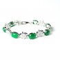 QB55 Goodluck Strength Green Jade & Crystals Quantum Bracelet Oval