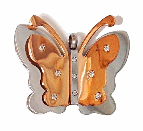 QP60 Cho Butterfly Quantum Energy Necklace 2-Tone