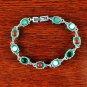 QB57 Goodluck Strength Green Jade Quantum Bracelet Oval Crystal