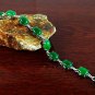 QB57 Goodluck Strength Green Jade Quantum Bracelet Oval Crystal