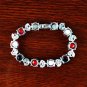 QB60 Stone of Love & Romance Rose Jade Quantum Bracelet w/ Crystal Leaves