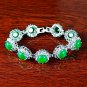 QB63 Goodluck and Strength Green Jade Quantum Bracelet w/ Crystals