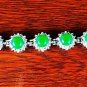 QB63 Goodluck and Strength Green Jade Quantum Bracelet w/ Crystals