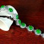 QB63 Goodluck and Strength Green Jade Quantum Bracelet w/ Crystals