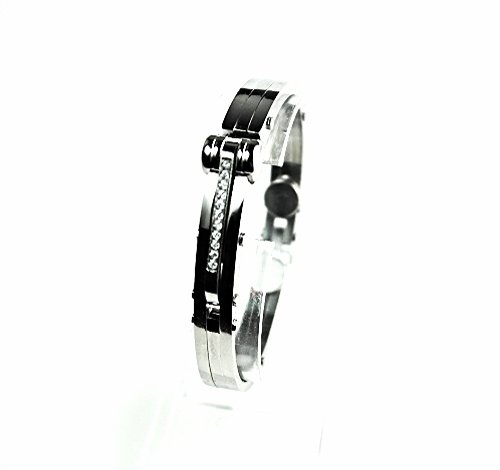 QB47 Tejo 50 Shades of Grey Inspired Handcuff Crystals Men Energy Bracelet Plain