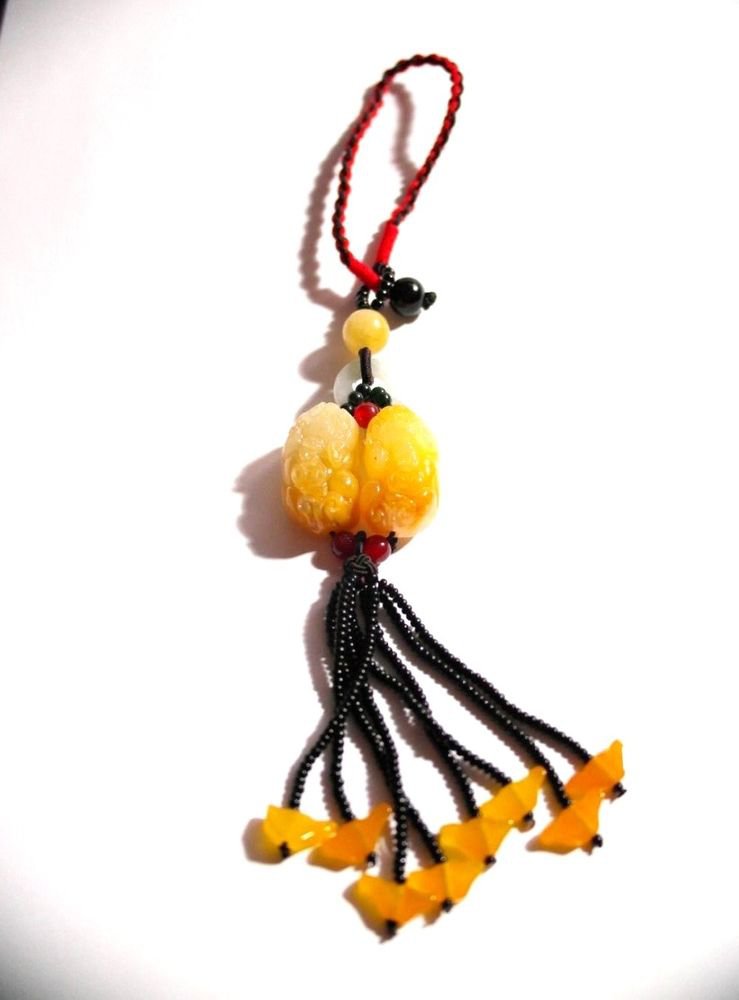 Feng Shui Five Elements Jade Pi Yao PiXiu Attract Wealth Hanging Lucky Charm New