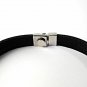 QBL28 Inabe Black Dual Leather & Stainless Steel Magnetic Bracelet