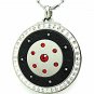 QP12 Dalimara Quantum Pendant Ruby Red Crystals Shiny Polished 316/L SS
