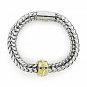 WQB7 Dalimara Women's Snake Mesh Stainless Steel w/ Crystals Magnetic Bracelet