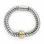 WQB7 Dalimara Women's Snake Mesh Stainless Steel w/ Crystals Magnetic Bracelet