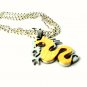 QP37 Dalimara Sephira Eragon Dragon Stainless Steel Energy Pendant w/ Crystal
