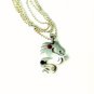 QP37 Dalimara Sephira Eragon Dragon Stainless Steel Energy Pendant w/ Crystal