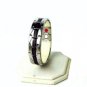 QB36 Dalimara Quantum Bracelet Stainless Steel 2-Tone Greek Key Print