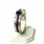 QB36 Dalimara Quantum Bracelet Stainless Steel 2-Tone Greek Key Print