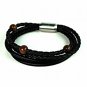QBL2 Dalimara Multi-strand Leather & Stainless Steel Magnetic Surfer Bracelet