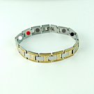 QB53 Piraeus Quantum Energy Bracelet 2-Tone Greek Key Print