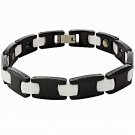 QB8 Dalimara White Ceramic & Black Tungsten Carbide Energy Bracelet